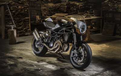 Moto Morini Corsaro Ti22, 2018, 4k, new motorcycle, black motobike