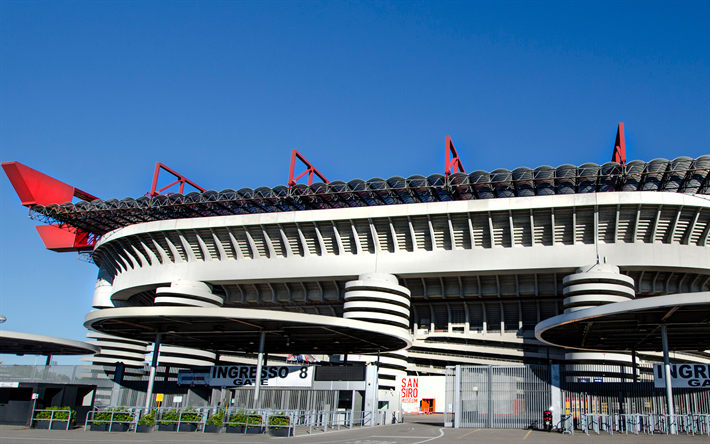 Giuseppe Meazza, San Siro, 4K, Italian jalkapallon stadion, Milan, Italia