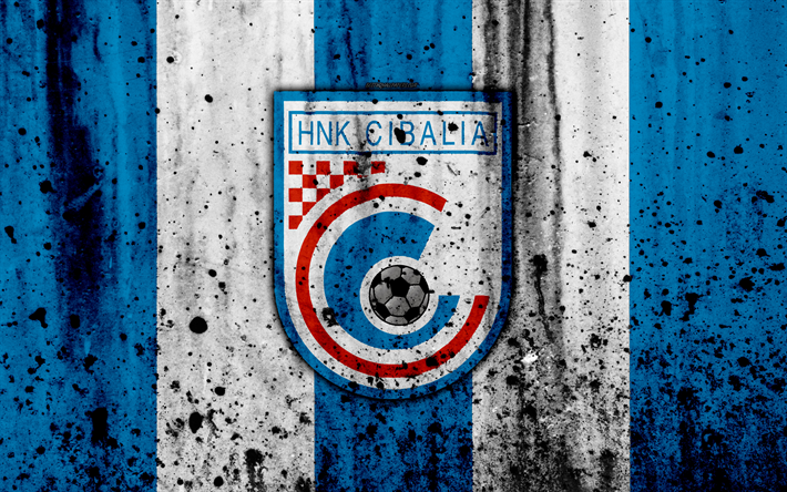 4k, FC Cibalia, grunge, HNL, art, jalkapallo, football club, Kroatia, HNK Cibalia, logo, kivi rakenne, Cibalia FC