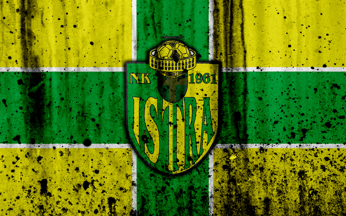 4k, FC Istra 1961, grunge, HNL, l&#39;arte, il calcio, il football club, Croazia, NK Istra 1961, logo, pietra, texture, Istra 1961 FC