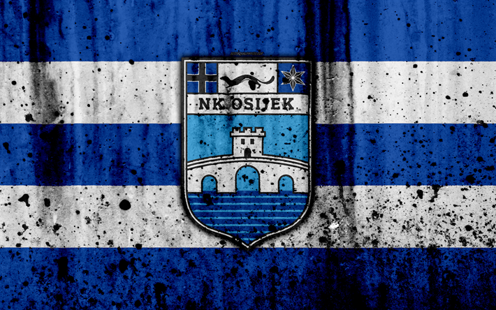 4k, FC Moskva, grunge, HNL, konst, fotboll, football club, Kroatien, NK Osijek, logotyp, sten struktur, FC moskva