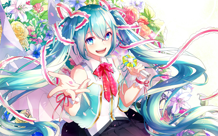 Hatsune Miku, de conciertos, de flores, manga, Vocaloid