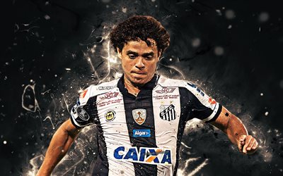 Victor Ferraz, Santos FC, defender, brazilian footballers, soccer, SFC, Victor Ferraz Macedo, Brazilian Serie A, football, neon lights