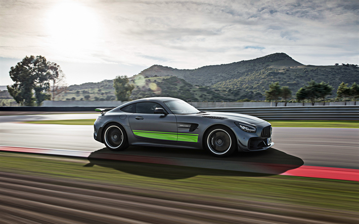 2020, Mercedes-AMG GT R Pro, 4k, レース車, スーパーカー, トラックレース, 側面, ドイツスポーツカー, メルセデス