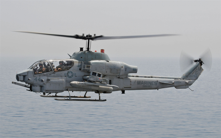 Bell AH-1 Super Cobra, American attack helicopter, US Navy, combat helicopter, USA, US Marine Corps, AH-1W