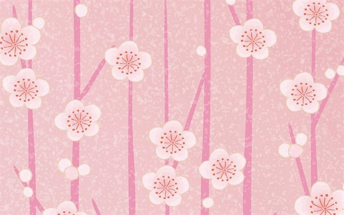 rosa blomm&#246;nster, 4k, konstverk, rosm&#246;nster, blomm&#246;nster, bakgrund med blommor, abstrakt blomm&#246;nster, dekorativ konst, rosa blommiga bakgrunder