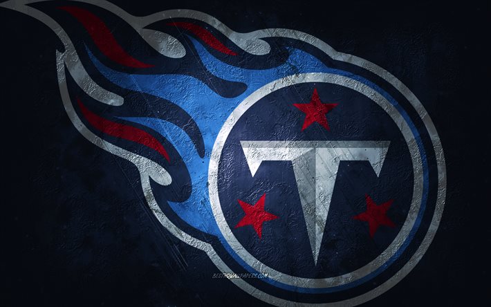 Tennessee Titans, amerikkalainen jalkapallojoukkue, sininen kivi tausta, Tennessee Titans logo, grunge art, NFL, amerikkalainen jalkapallo, USA, Tennessee Titans tunnus