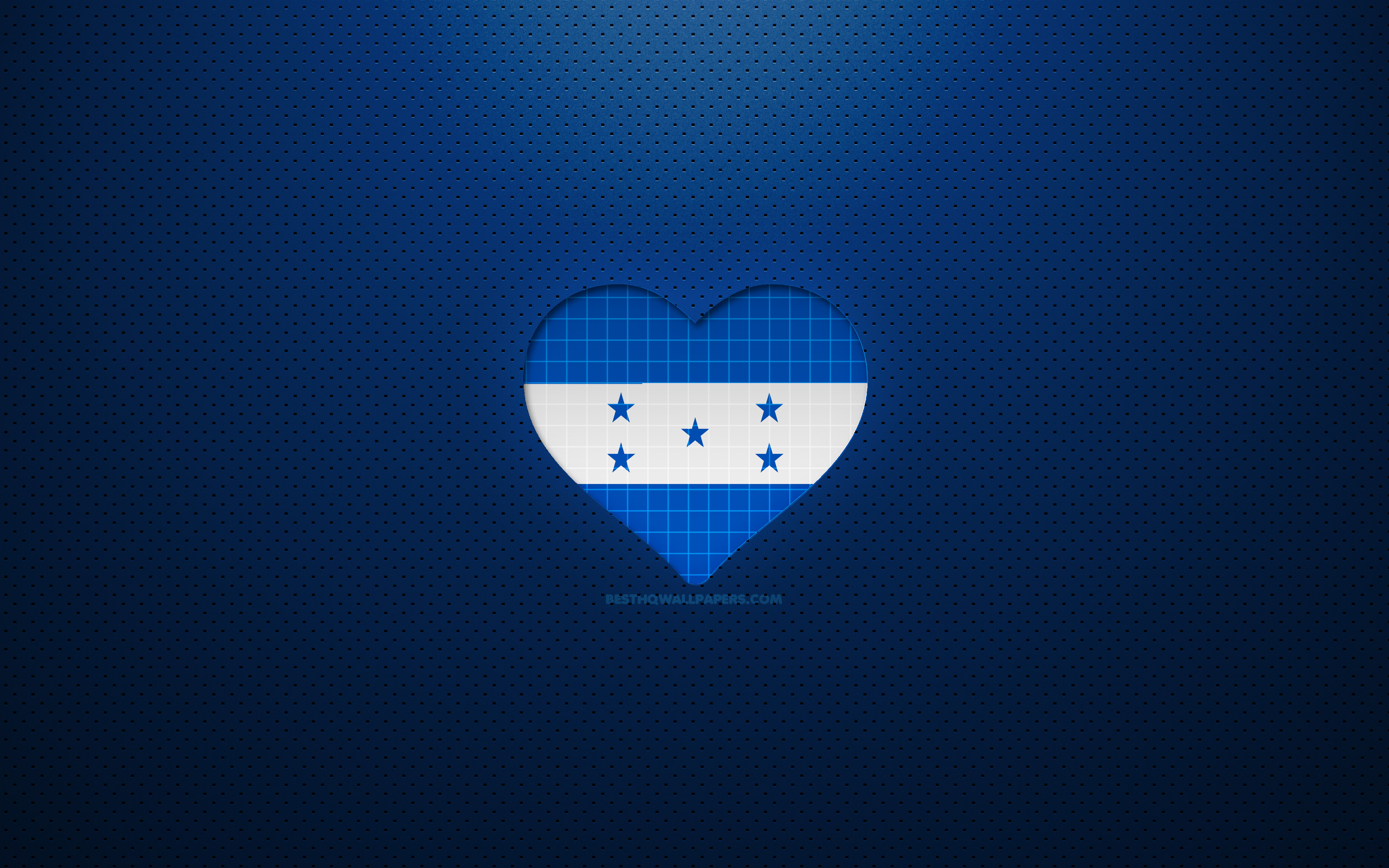 Download Wallpapers I Love Honduras 4k North American Countries Blue Dotted Background 8644