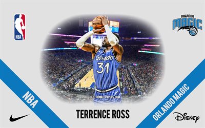 Terrence Ross, Orlando Magic, amerikkalainen koripallopelaaja, NBA, muotokuva, USA, koripallo, Amway Center, Orlando Magic-logo