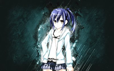 Mana Takamiya, Date A Live, sfondo pietra blu, personaggi anime, personaggio Mana Takamiya, personaggi Date A Live, Takamiya Mana