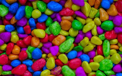 texture de pierres multicolores, texture de gravier multicolore, fond avec des pierres multicolores, gravier, texture de pierres, fond de mosa&#239;que