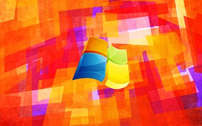 Windows XP logo, 4k, colorful abstract background, creative, Windows XP 3D logo, geometric backgrounds, Windows XP