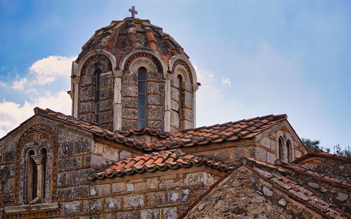 Omorfokklisia, grekisk ortodox kyrka, gammal kyrka, Galatsi, Grekland, stenkyrka