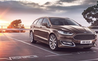 Ford Mondeo, 2016, Vignale, Turnier, wagon, des voitures Am&#233;ricaines, brun Mondeo, Ford