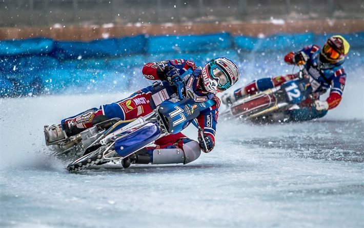 speedway, track motorcycle racing, winter, ice racing, extreme sports
