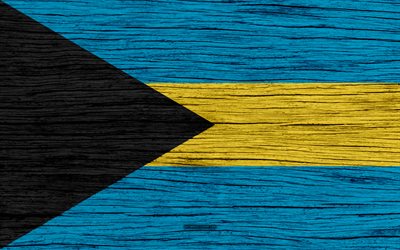 Flag of Bahamas, 4k, North America, wooden texture, Bahamian flag, national symbols, Bahamas flag, art, Bahamas
