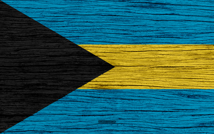 Pavillon des Bahamas, de la 4k, Am&#233;rique du Nord, en bois, texture, drapeau des Bahamas, les symboles nationaux, des Bahamas, du drapeau, de l&#39;art, Bahamas