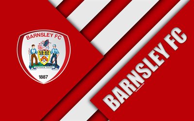 Barnsley FC, logotipo, rojo abstracci&#243;n, dise&#241;o de materiales, el club de f&#250;tbol ingl&#233;s, de Barnsley, Inglaterra, reino unido, f&#250;tbol, EFL Campeonato