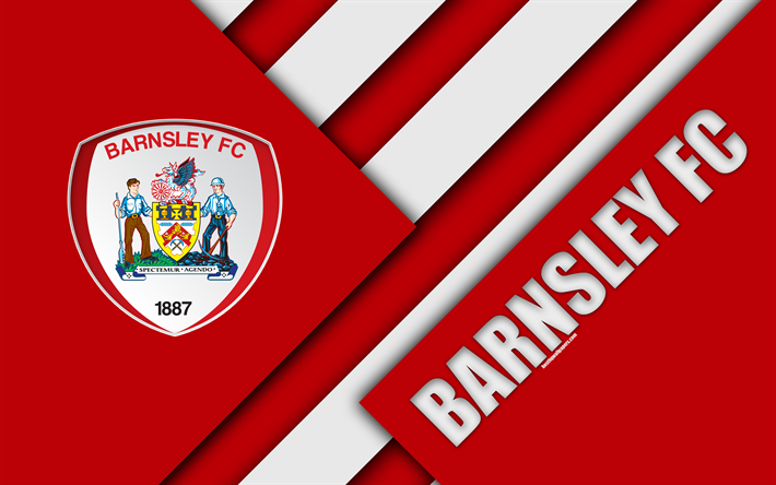 Barnsley FC, logo, rosso, astrazione, il design dei materiali, il club di calcio inglese, Barnsley, Inghilterra, regno UNITO, calcio, Campionato EFL