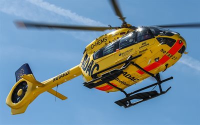 A Eurocopter EC145 T2, 4k, o passageiro helic&#243;pteros, EC145, Airbus Helic&#243;pteros
