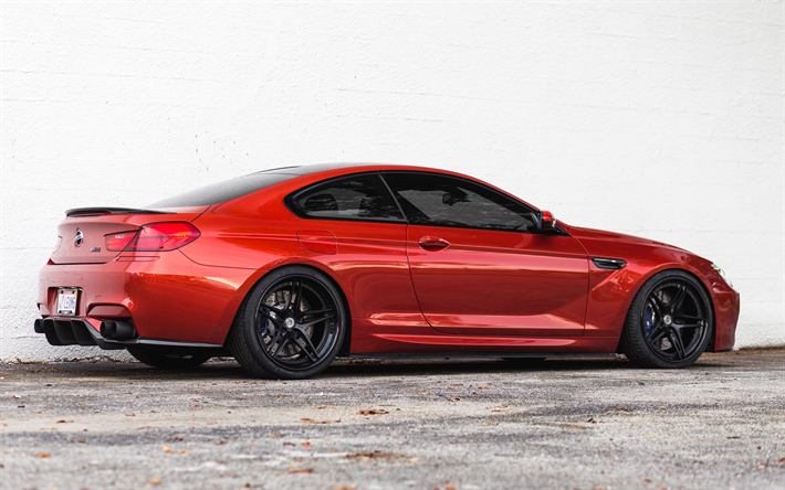 Download Wallpapers Bmw M6 Gran Coupe 2017 Red Sports Sedan Tuning Black Wheels Bmw For Desktop Free Pictures For Desktop Free