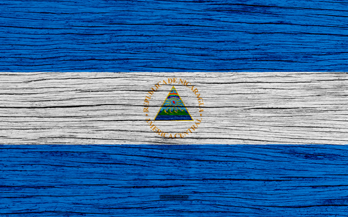 Bandeira da Nicar&#225;gua, 4k, Am&#233;rica Do Norte, textura de madeira, C&#243;rdova bandeira, s&#237;mbolos nacionais, Nicar&#225;gua bandeira, arte, Nicar&#225;gua