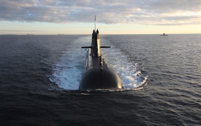Le HMAS Waller, SSG 75, Collins-classe de sous-marins de la Royal Australian Navy, a COURU un sous-marin, mer, navires de guerre, Australie