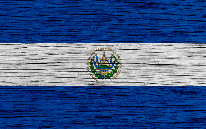 flagge von salvador, 4k, nordamerika, holz-textur, salvadorianische flagge, nationale symbole, salvador flagge, kunst, salvador