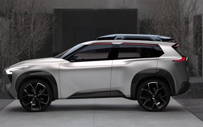 Nissan Xmotion Koncept, 2018, 4k, side view, lyx-SUV, framtidens bilar, Nissan
