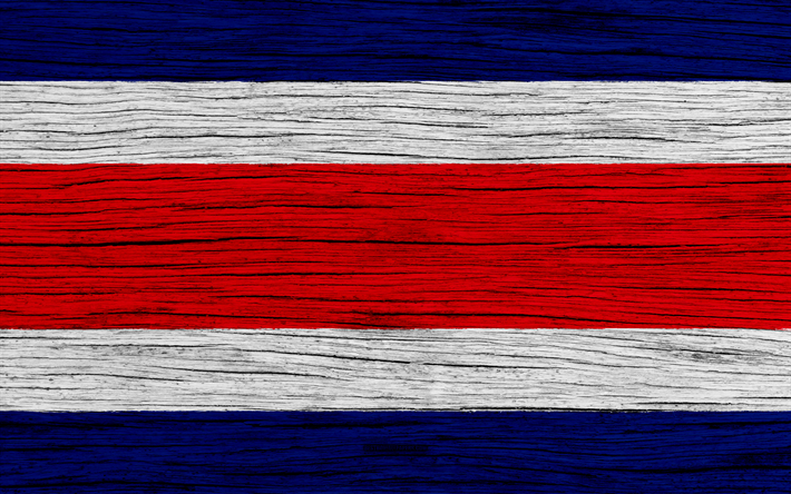 Bandiera della Costa Rica, 4k, America del Nord, di legno, texture, Costa Rica bandiera, simboli nazionali, Costa Rica, bandiera, arte