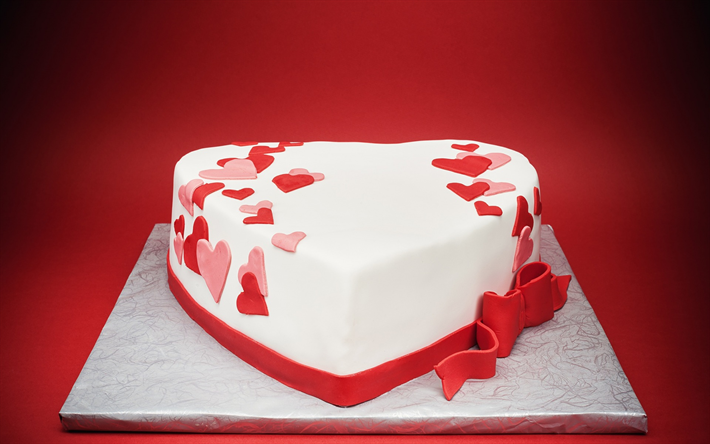 Valentines Day, cake, sweets, cake decoration, romantic gift, February 14