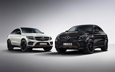 4k, Mercedes-Benz GLE Coup&#233;, 2018 coches, Naranja Edici&#243;n de Arte, tuning, GLE350d, Mercedes