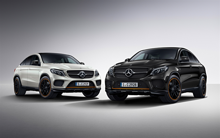 4k, Mercedes-Benz GLE Coup&#233;, 2018 voitures, Orange, Art &#201;dition, tuning, GLE350d, Mercedes