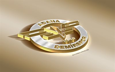 Adana Demirspor, Turkish football club, golden silver logo, Adana, Turkey, TFF First League, PTT 1 Lig, 3d golden emblem, creative 3d art, football