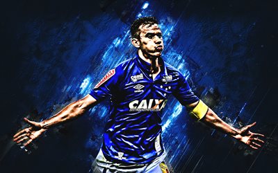 Henry, bl&#229; sten, Cruzeiro FC, brasiliansk fotbollsspelare, fotboll, Brasiliansk Serie A, Henrique Pacheco Lima, grunge, Brasilien