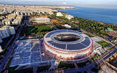Antalya Arena, HDR, aerial view, turkish stadiums, Antalya, Antalyaspor Stadium, Antalyaspor, Turkey