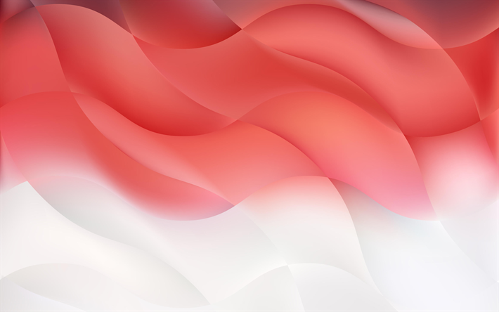 red and white waves, abstract waves, creative, waves texture, waves background, abstract art