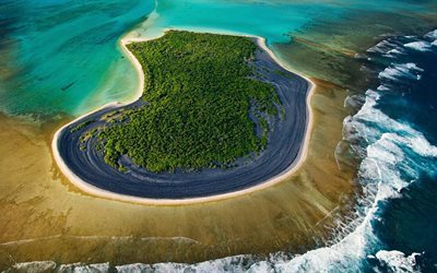 lagoon, trooppinen saari, coral island, ocean, atoll, Uusi-Kaledonia