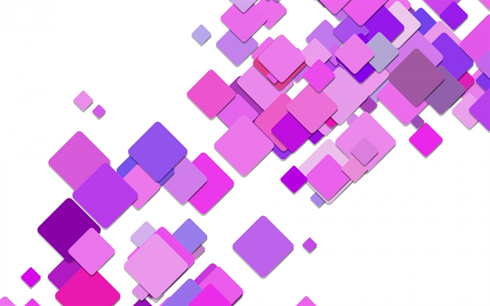 purple abstraction, rectangles, rhombuses, squares, pink abstract background, geometry