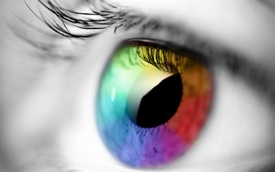 colorful eye, art, creative, rainbow, human eye
