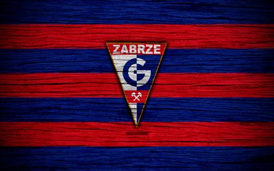 Gornik Zabrze, 4k, premier league, wooden texture, football, Russia, Gornik Zabrze FC, calcio, football club, FC Gornik Zabrze