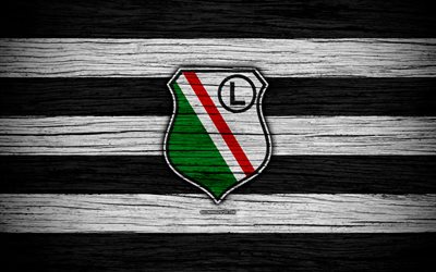 Legia, 4k, Ekstraklasa, puinen rakenne, jalkapallo, Lehi, Puola, Legia FC, football club, FC Legia