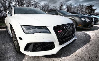Audi RS7Sportback, ベントレーコンチネンタルGT, 4k, チューニング, 駐車場, ウ, ベントレー, Audi