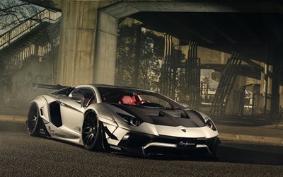 Lamborghini Aventador, lbwalk, Forgiato Wheels, hypercar, tuning Aventador, carbon fiber hood, Italian sports cars, Lamborghini