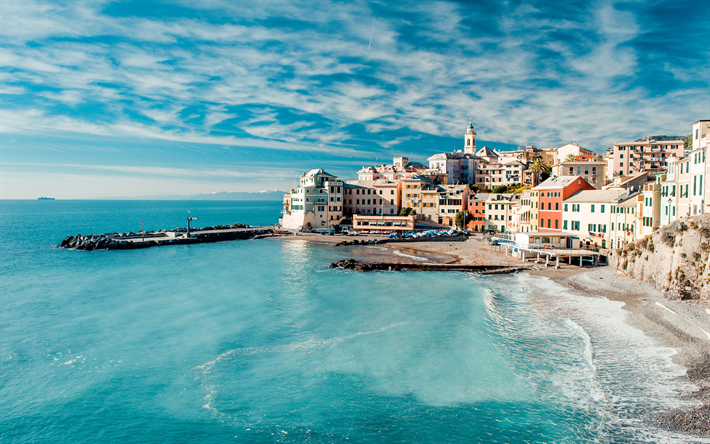ダウンロード画像 Bogliasco 4k 海 海岸 Liguria イタリア 欧州 フリー のピクチャを無料デスクトップの壁紙