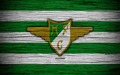 Moreirense, 4k, Portugal, Primeira Liga, futebol, textura de madeira, Moreirense FC, clube de futebol, logo, FC Moreirense