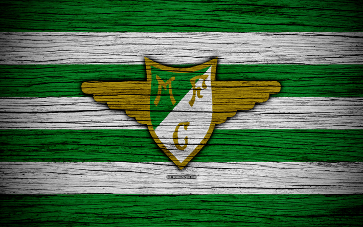 Moreirense, 4k, Portugal, Primeira Liga, el f&#250;tbol, la madera, la textura, el Moreirense FC, club de f&#250;tbol, el logotipo