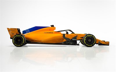 McLaren MCL33, 4k, 2018 carros, F&#243;rmula 1, F1, McLaren 2018, Carros de F1, novo McLaren F1, MCL33, McLaren