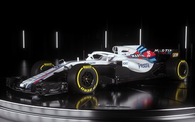 Williams FW41, 2018, Formula 1, new racing car, HALO defense, new pilot protection, season 2018, F1, Williams