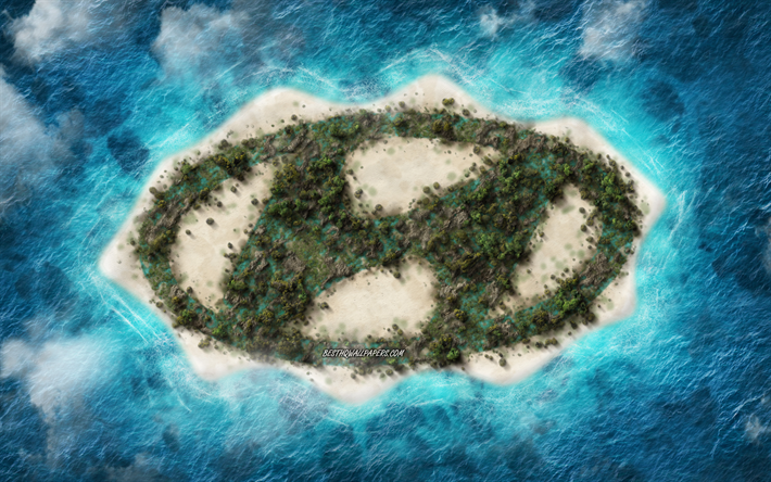 Hyundai logo, trooppinen saari, luova tunnus, saari logo, ocean, Hyundai